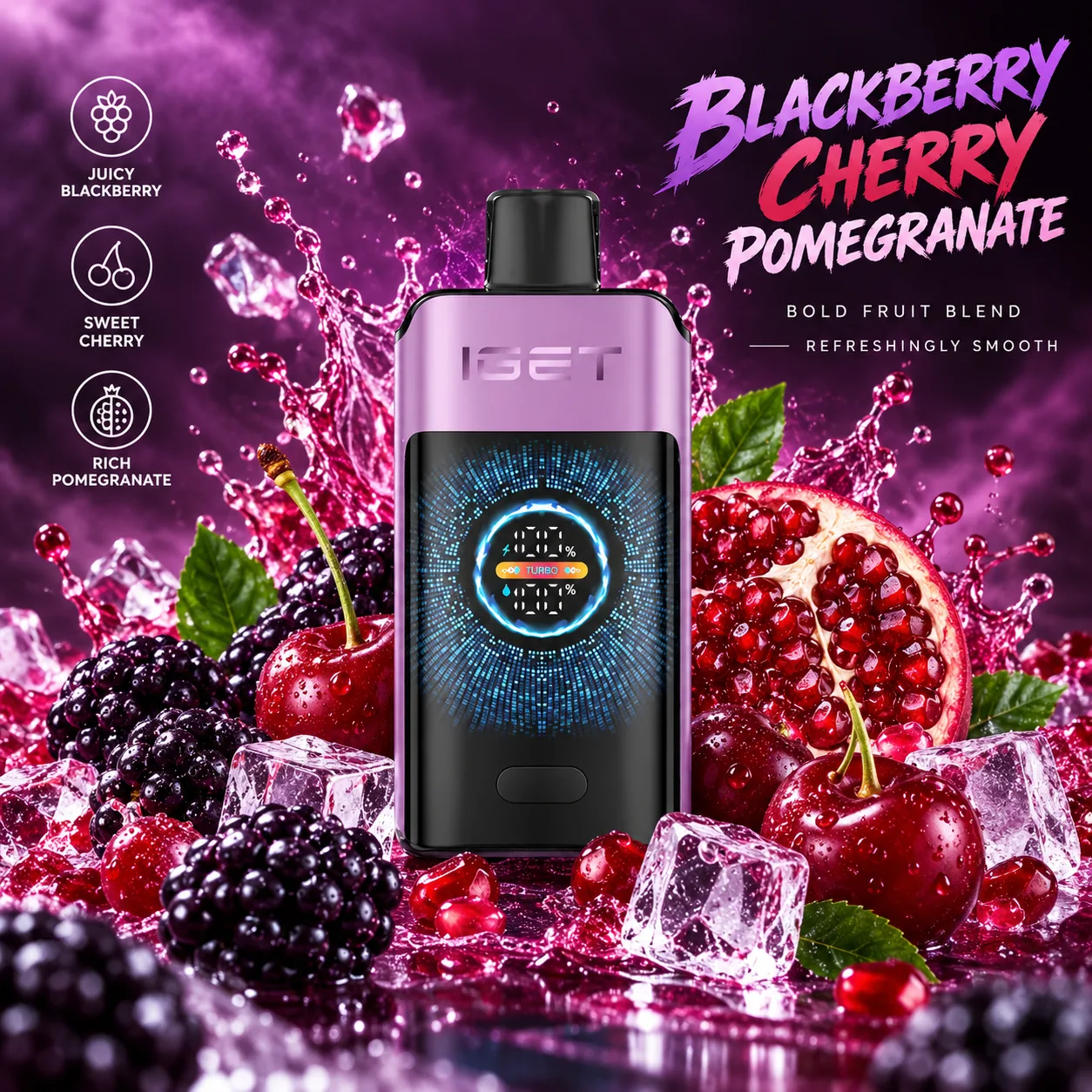 IGET One 12000 Puffs – Blackberry Pomegranate Cherry